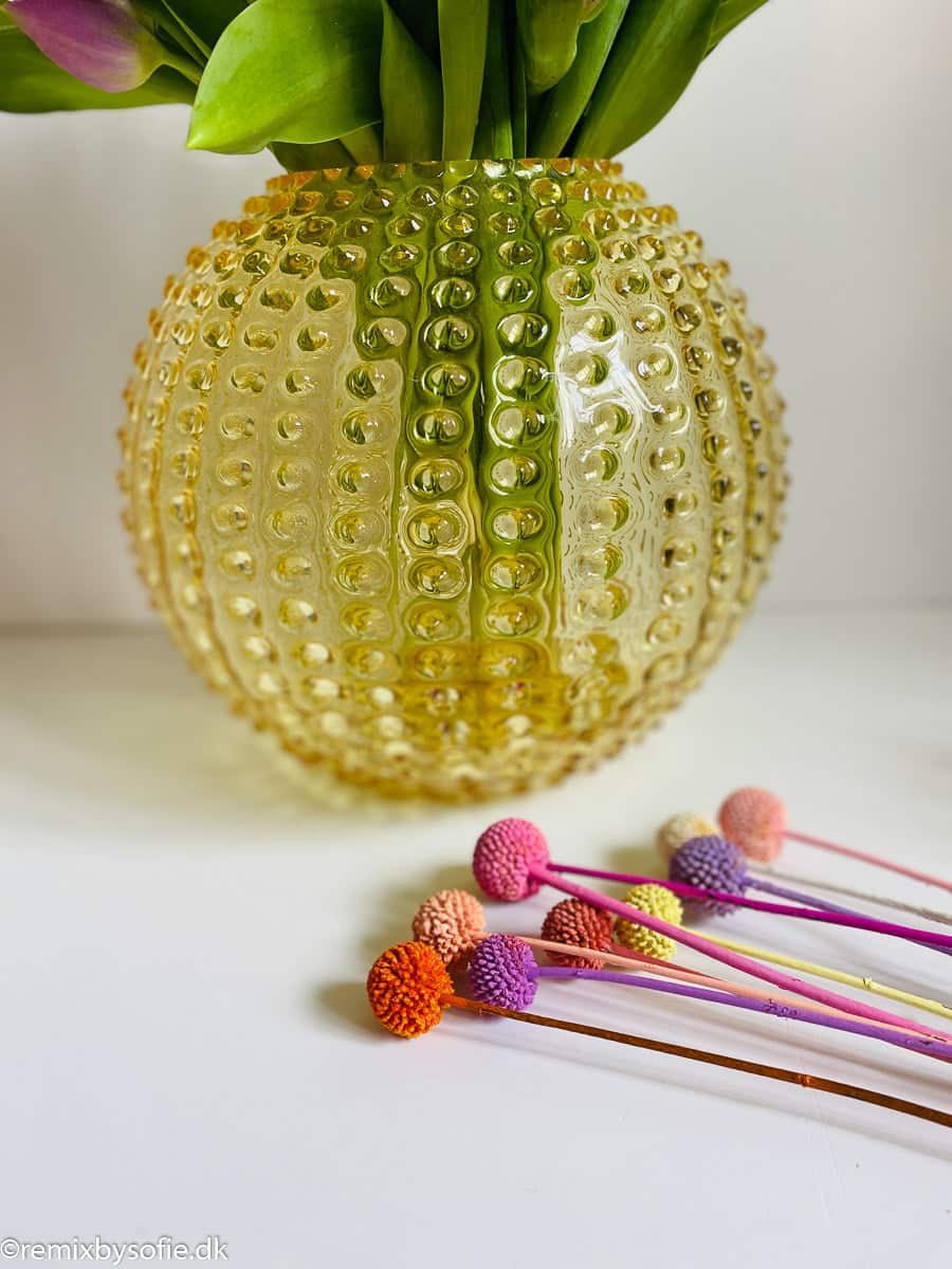 Vase aus Igelglas 24 cm in Zitrone anna von lipa