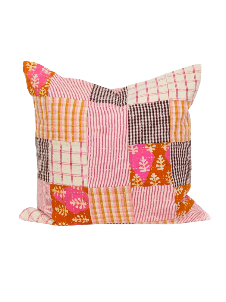 afroart, Fairtrade Kissen, Wohneinrichtung, Wohnausstattung, buntes Wohninneres, buntes Kissen, Kissen mit Streifen, Guatamala, schwedisches Design, Patch pink