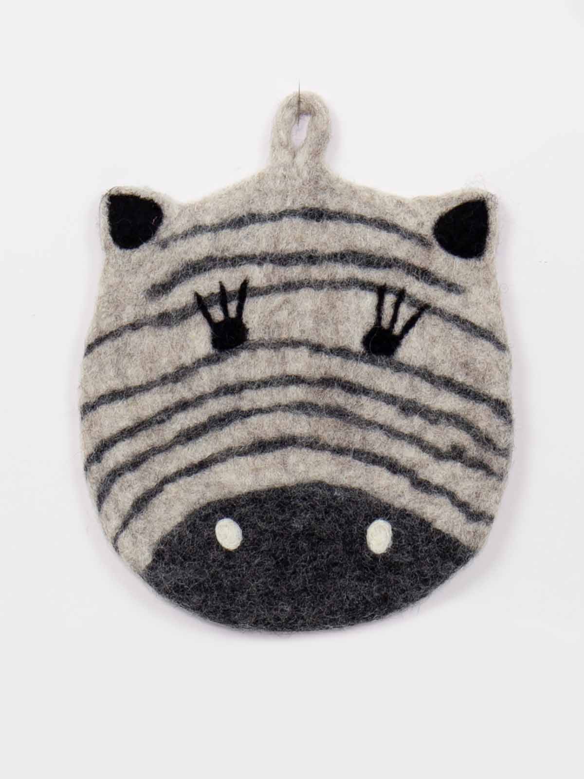 Topflappen, Topflappen aus Wolle, Zebrafilzwolle, afroart fairer Handel