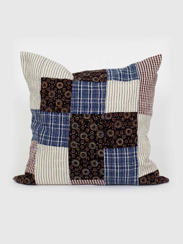 afroart, Fairtrade-Kissen, Wohneinrichtung, Heiminterieur, buntes Heiminterieur, buntes Kissen, Kissen mit Streifen, Guatamala, schwedisches Design, Patchblau