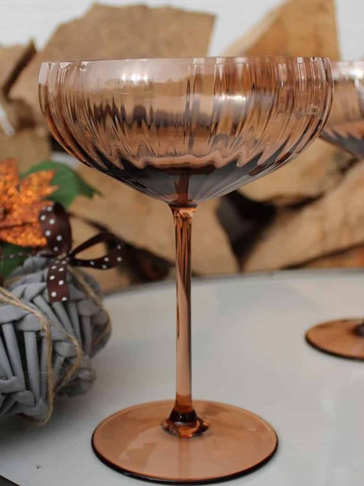 anna von lipa glass, anna von lipa champagner glas, champagner bowl, champagner glas, braunes glas,