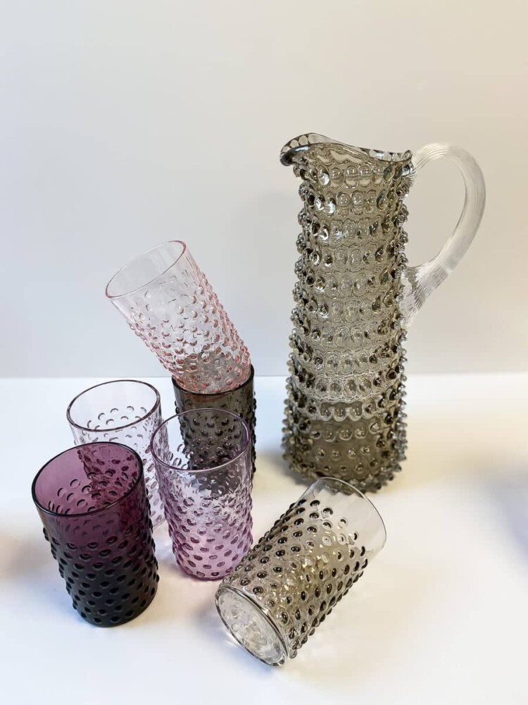 anna von lipa, Igelglas, Igelkrug, Igelkrug, Hochkrug, anna von lipa pitcher, Krug aus Igelglas, Gießkrug, Krug für Wasser
