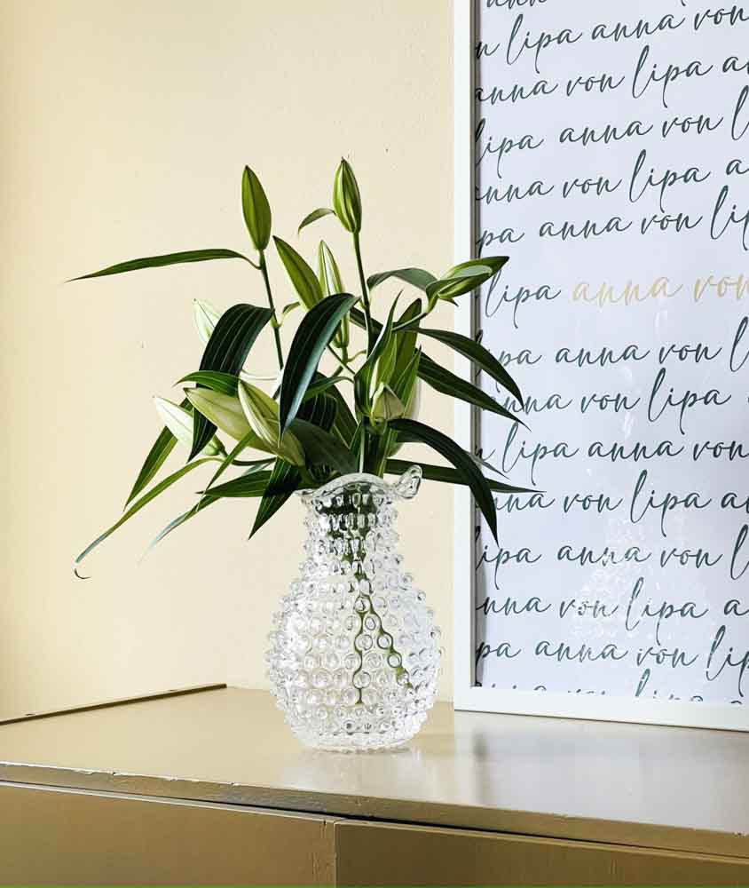 blonde Vase, laze Vase, anna von lipa, remix von Sophie, anna von lipa Glas, mundgeblasenes Glas, handgeblasenes Glas, Glas, Glasmalerei,