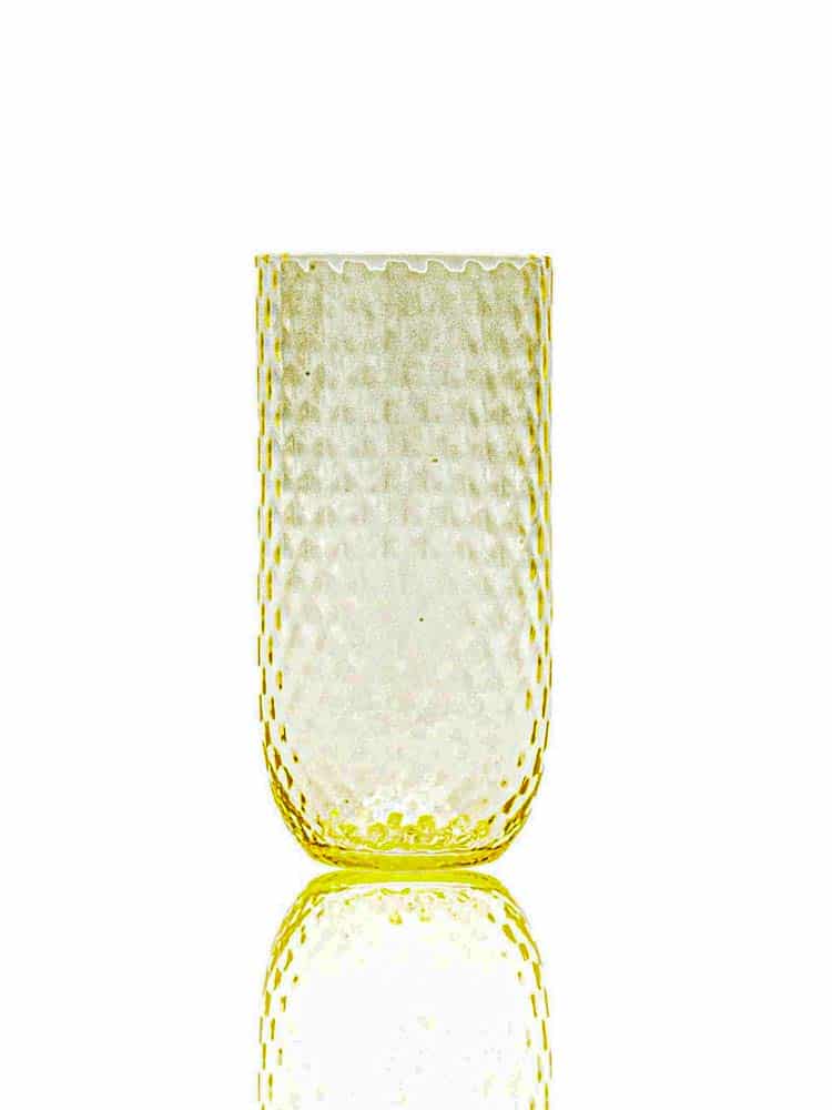 Harlekin gelb, anna von lipa, anna von lipa Longdrinkglas, hohes Glas, Limonadeglas, Tischeinstellung, Remix von Sofia.