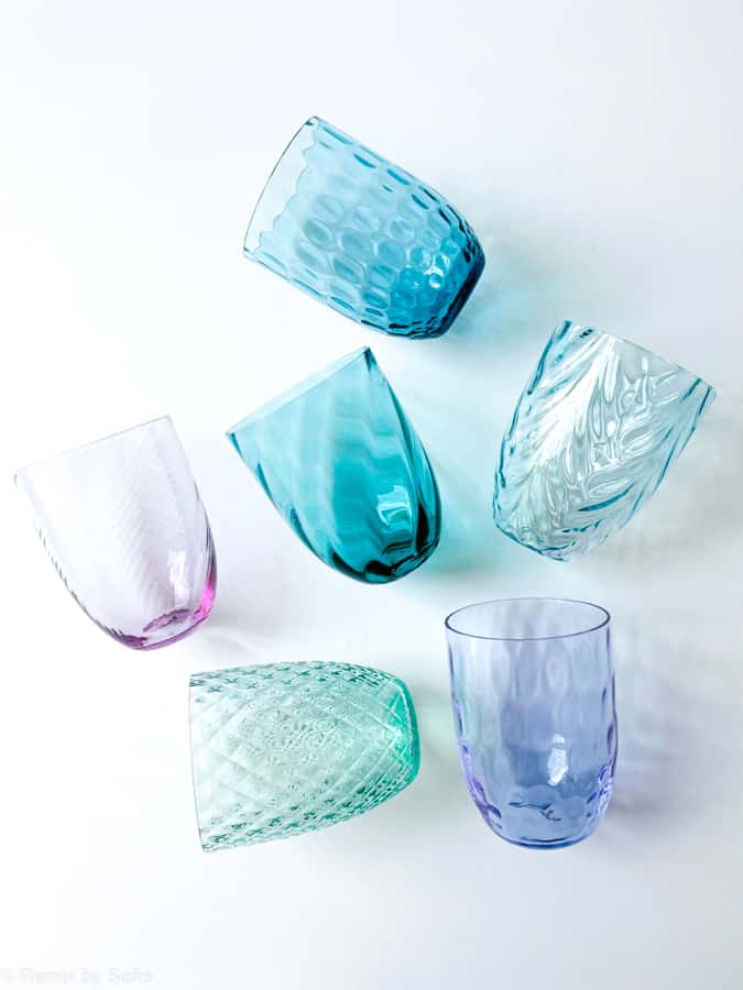 Anna von lipa, Remix von Sofie, Anna von lipa glass, handgeblasenes Glas, handgeblasenes Glas, Trinkglas, Wasserglas, farbiges Glas, Mix- und Mattckglas, Mix & Mattckglas, Becher, Watglas, Wirbelglas, Harlekinglas, Spiralglas, Bambusglas, Olivenglas, Tischbezug, anna von lipa glass, anna von lipa retailer