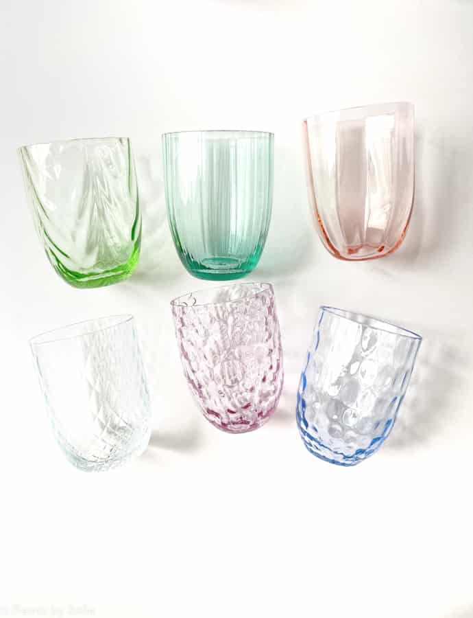 Anna von lipa, Remix von Sofie, Anna von lipa glass, handgeblasenes Glas, handgeblasenes Glas, Trinkglas, Wasserglas, farbiges Glas, Mix- und Mattckglas, Mix & Mattckglas, Becher, Watglas, Wirbelglas, Harlekinglas, Spiralglas, Bambusglas, Olivenglas, Tischbezug, anna von lipa glass, anna von lipa retailer