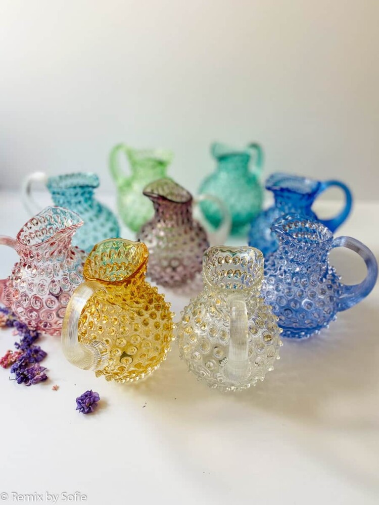 anna von lipa, porcupine glass, porcupine pitcher, porcupine pitcher, 1-Liter-Pitcher, anna von lipa pitcher, pitcher in porcupine glass, wässerung pitcher, pitcher für water