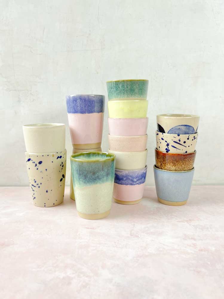 Bornholms Keramikfabrik, Inselbecher, Tasse, Kaffeetasse, original Inselbecher, Remix von Sophie, Geschirr, großer Inselbecher, großer Inselbecher.