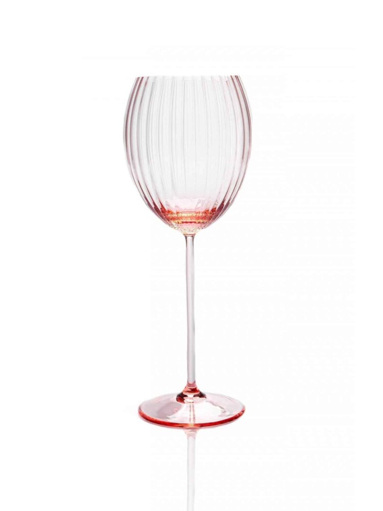 Lyon ovales Weinglas, rosa Weinglas, Bohrdeckel, mundgeblasenes Glas, handgeblasenes Weinglas, Bohrdeckel, Glas.