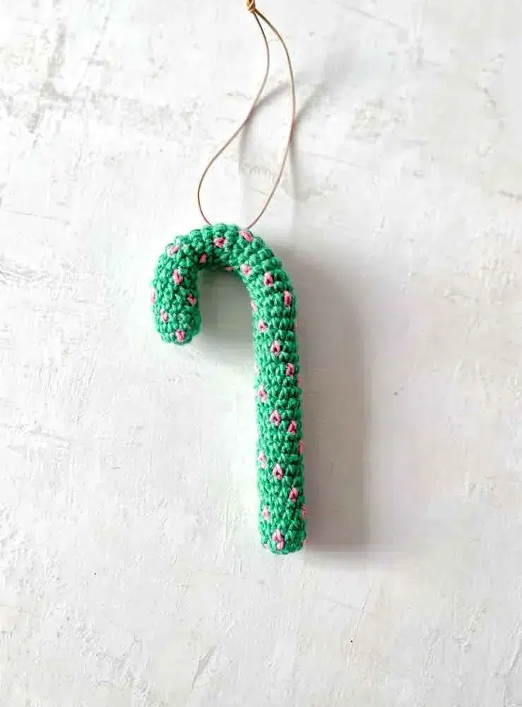 Weihnachtsdekorationen - handgemachte Häkel-Süßigkeiten-Stick in Baumwolle