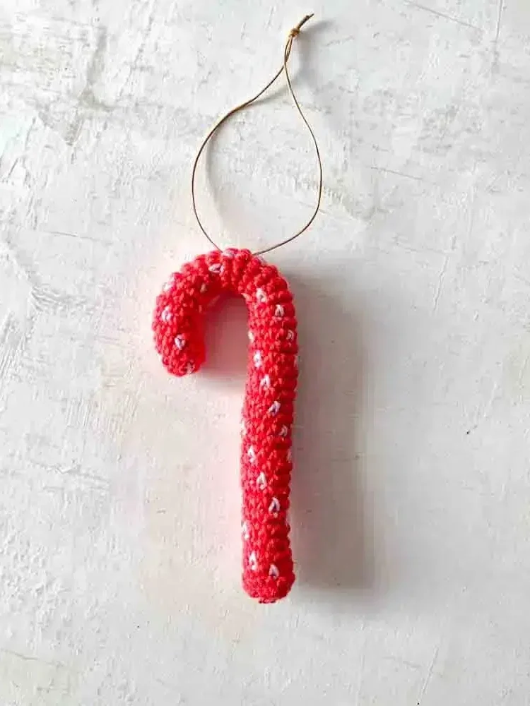 Weihnachtsdekorationen - handgemachte Häkel-Süßigkeiten-Stick in Baumwolle