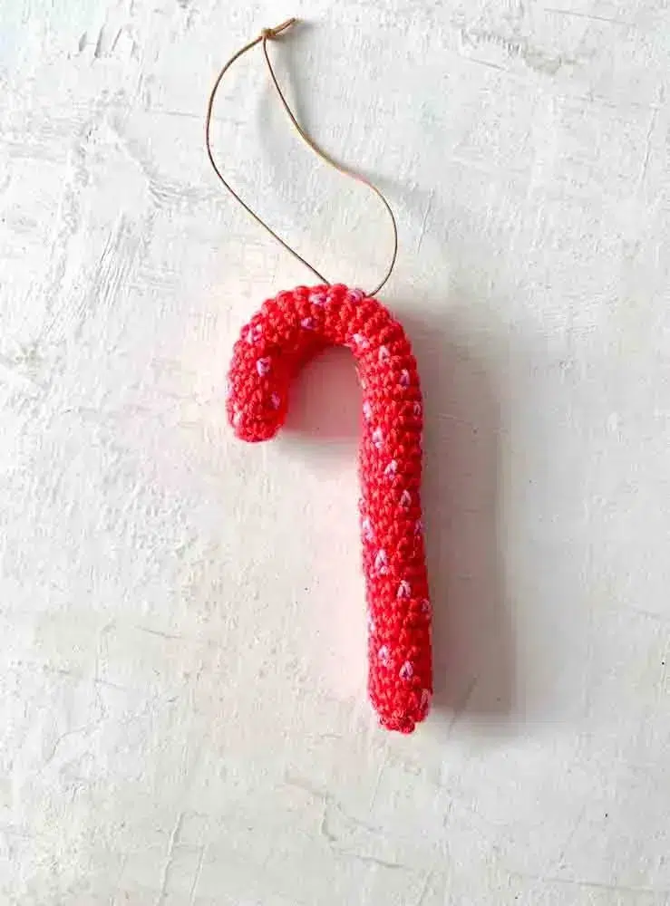 Weihnachtsdekorationen - handgemachte Häkel-Süßigkeiten-Stick in Baumwolle