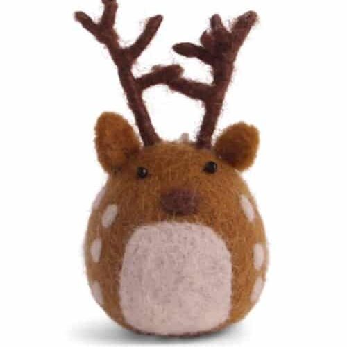 Hirsche, Rentiere, Filz-Weihnachtsgeschenke, Weihnachtsbaumdekorationen, Weihnachtsbaumdekorationen, Filzfliegen, Filzpilze, Filzpilze, nachhaltige Weihnachten, One Gry & Sif, One Gry & Sif, Filz-Weihnachtsdekorationen, Filz-Weihnachtsdekorationen, Filzfilz, Filz aus Nepal