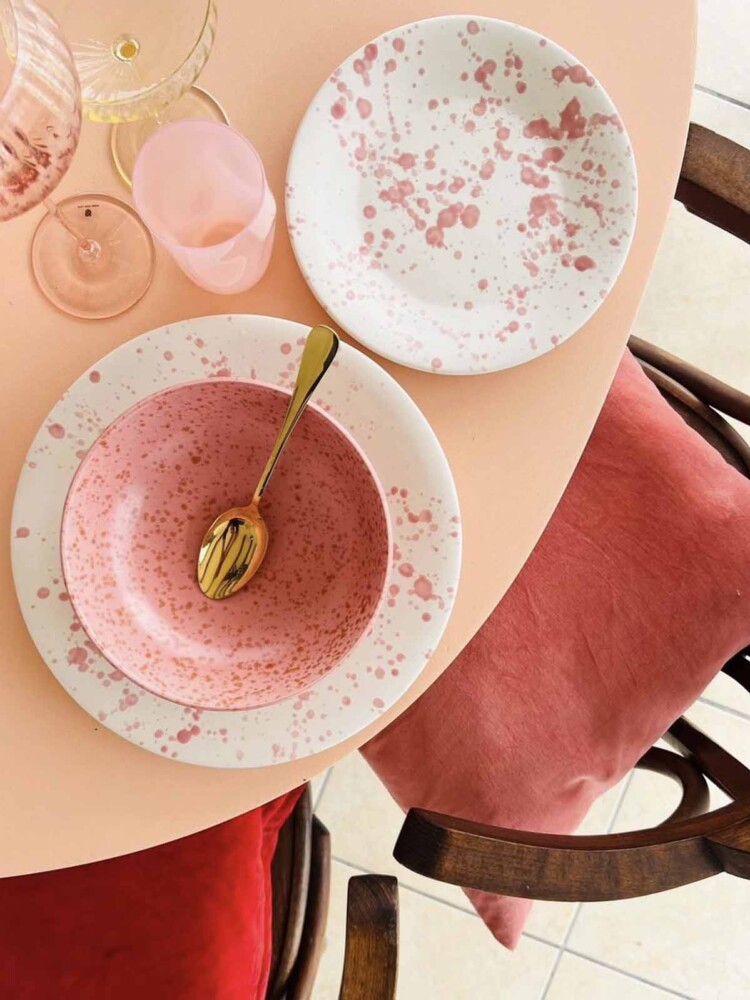 christlichen Teller, Konfetti Farbe rio, Wohneinrichtung, familiana, Remix von Sofie, Service, Tisch, Keramik, handgemachte Keramik, Teller, Schalen