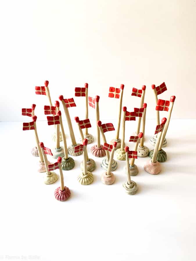 Keramikflagge, Flagge aus Ton, Geburtstagsflagge, Flagge mia lindbirk, Remix von sofie