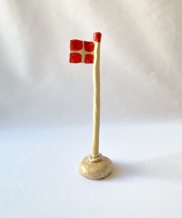 Keramikflagge, Flagge aus Ton, Geburtstagsflagge, Flagge mia lindbirk, Remix von sofie