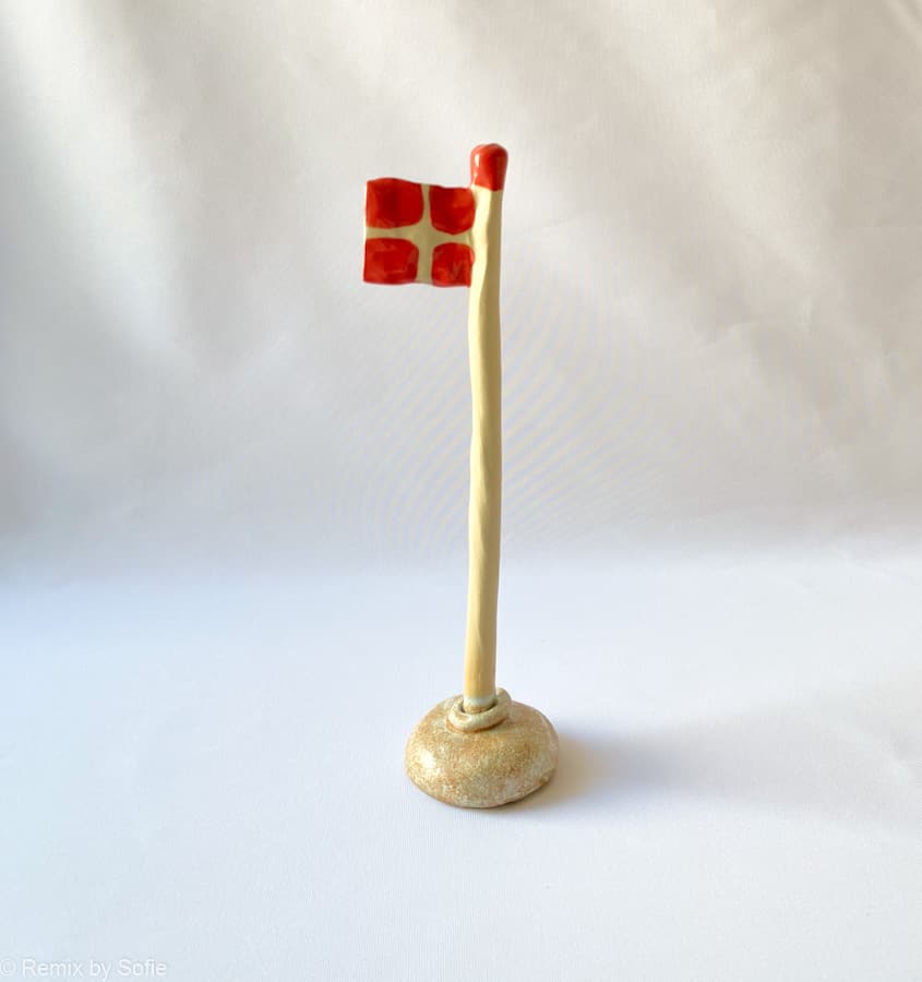 Keramikflagge, Flagge aus Ton, Geburtstagsflagge, Flagge mia lindbirk, Remix von sofie