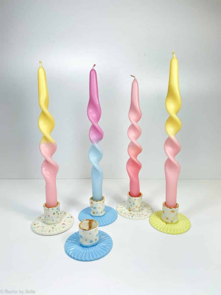 Kerzenständer, Kerzenständer mit Gold, Galerie-Pez, Porzellan-Kerzenständer