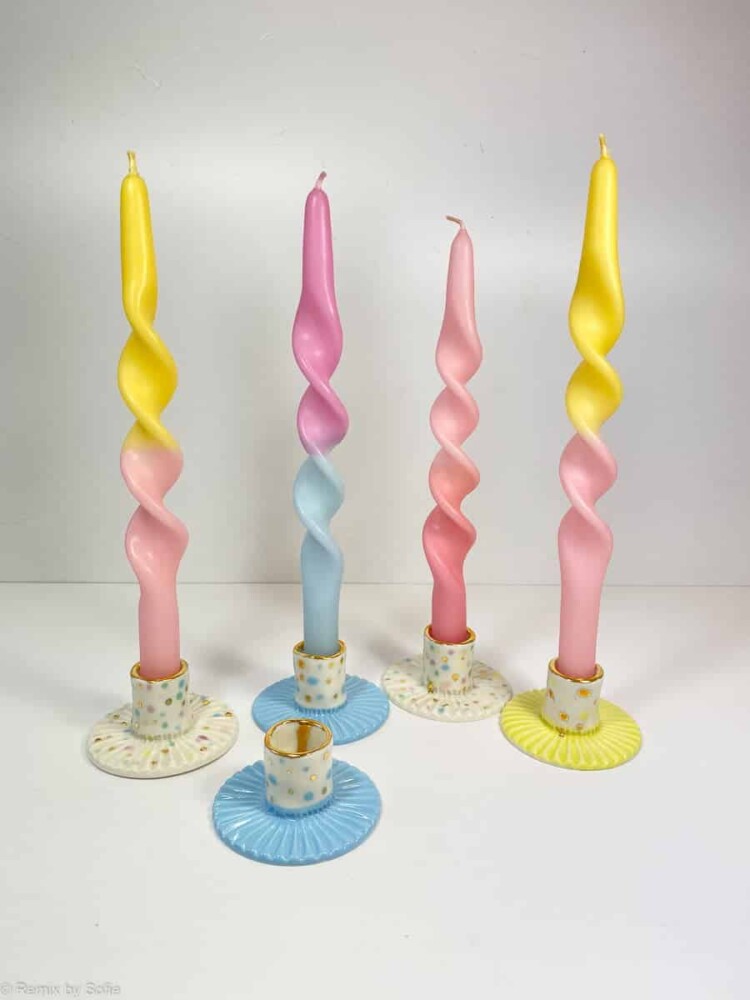 Kerzenständer, Kerzenständer mit Gold, Galerie-Pez, Porzellan-Kerzenständer