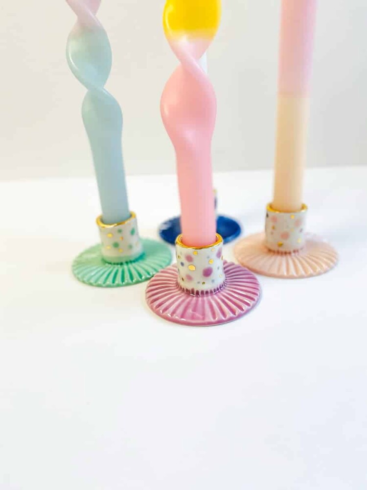 Kerzenständer, Kerzenständer mit Gold, Galerie-Pez, Porzellan-Kerzenständer