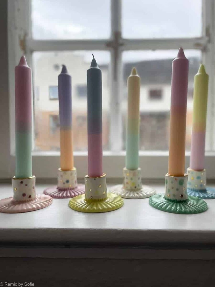 Kerzenständer, Kerzenständer mit Gold, Galerie-Pez, Porzellan-Kerzenständer