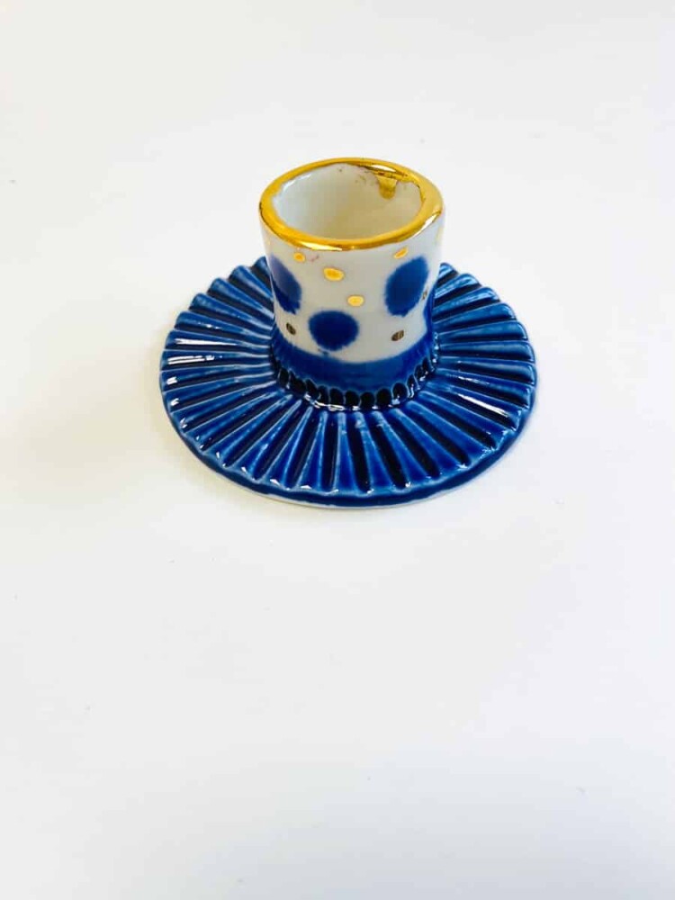 Kerzenständer, Kerzenständer mit Gold, Galerie-Pez, Porzellan-Kerzenständer