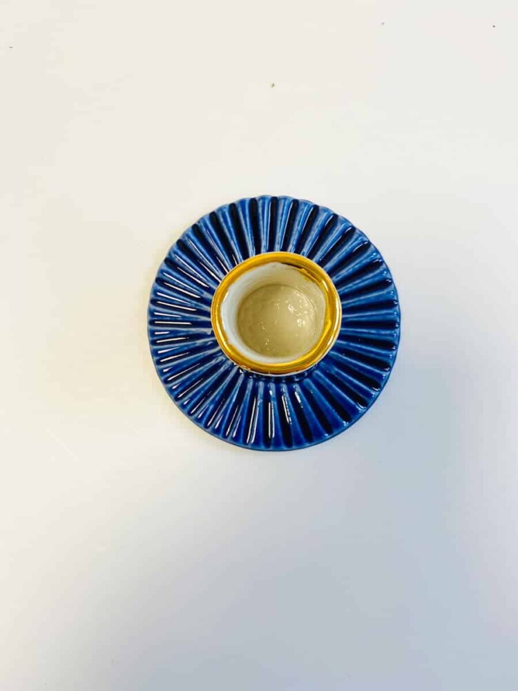 Kerzenständer, Kerzenständer mit Gold, Galerie-Pez, Porzellan-Kerzenständer