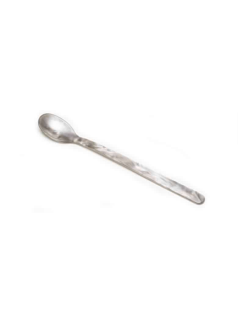Eierlöffel, Haussonne, G. F home Schöne, Löffel mit Longdrink Löffel, Silber, hellgrau, Kunststoff, Eierlöffel, Frühstückstisch, Tischeinstellung,