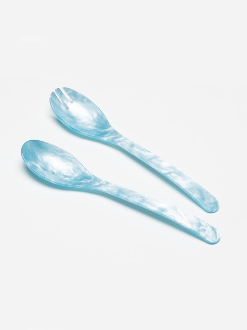 Remix von Sofie, Salatbesteck, farbiges Salatbesteck, farbiges Besteck, Retrobesteck Licht Aqua.