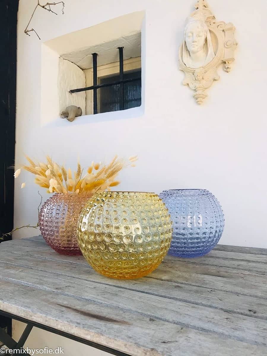 Alternative Ansicht der Vase aus Igelglas 24 cm - Kaschmir