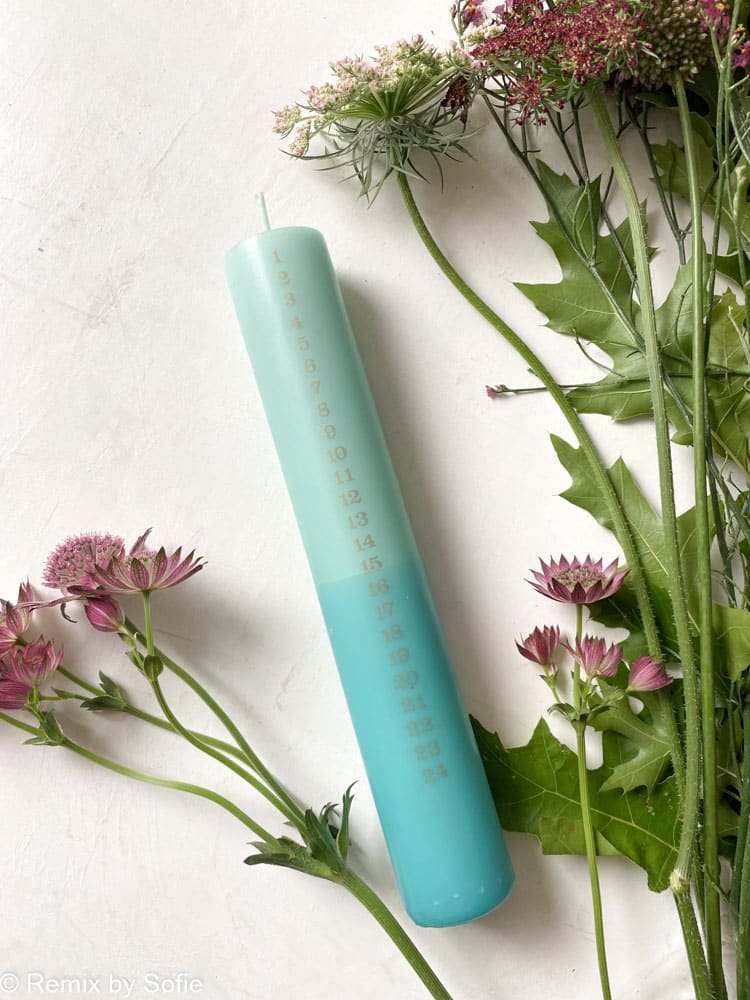 zweifarbige Kalenderleuchte, zweifarbige Kalenderleuchte, Weihnachtslichter, farbige Lichter, parrafine Lichter, Steroidlichter, handgemachte Lichter, rußfreie Lichter, Kalenderlicht, farbiges Kalenderlicht, Datumslicht, Weihnachtsdekorationen, Pastelllichter, Kalenderlicht in Pastellfarben, Remix von Sofie