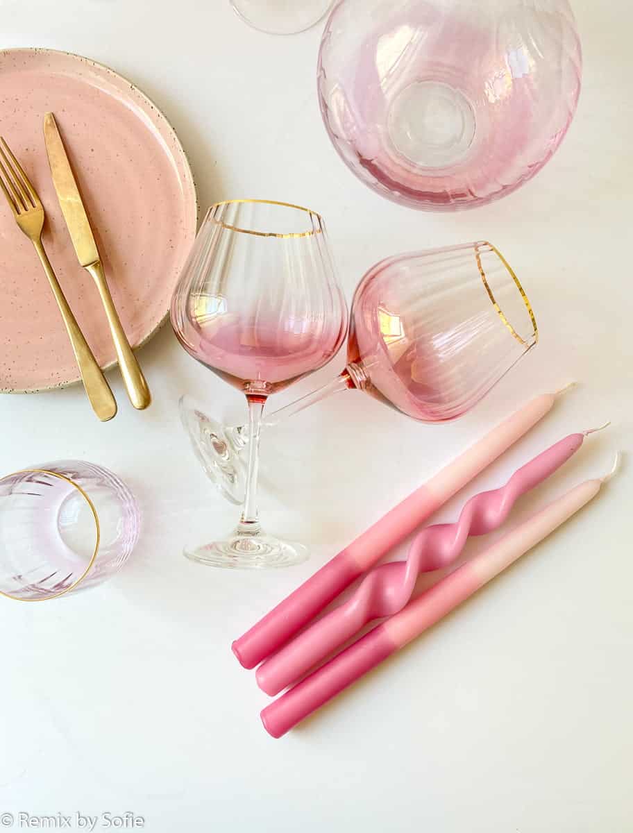 kate Glas mit Goldrand grün, Weinglas, Rotweinglas, Burgunder Glas