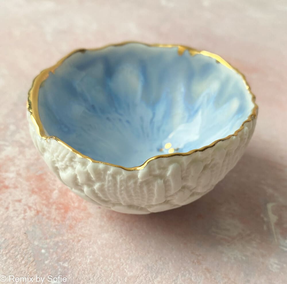 kleine Schmuckschale, kleine Schmuckschale, Porzellanschale, Schale in Pastellfarben, cremig von mirabella, Remix von Sofie,