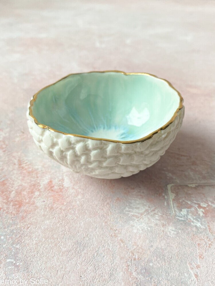 kleine Schmuckschale, kleine Schmuckschale, Porzellanschale, Schale in Pastellfarben, cremig von mirabella, Remix von Sofie,