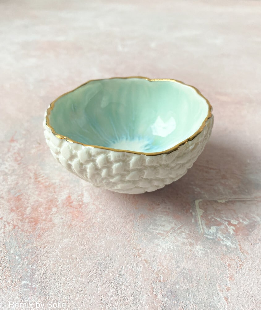 kleine Schmuckschale, kleine Schmuckschale, Porzellanschale, Schale in Pastellfarben, cremig von mirabella, Remix von Sofie,