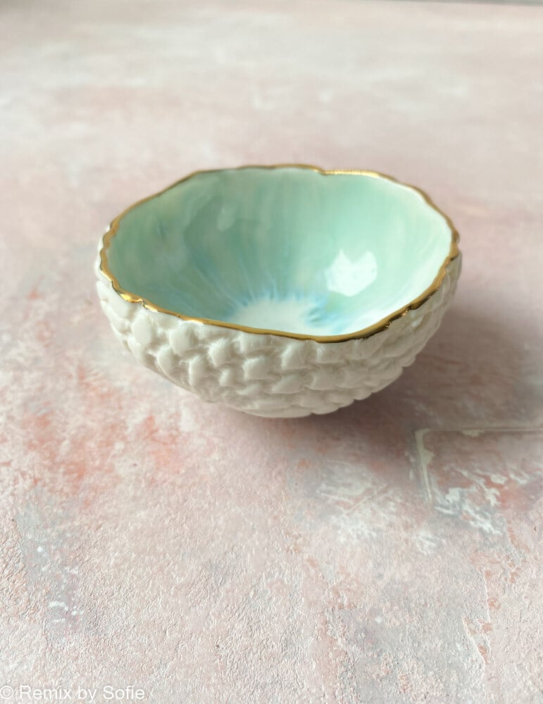 kleine Schmuckschale, kleine Schmuckschale, Porzellanschale, Schale in Pastellfarben, cremig von mirabella, Remix von Sofie,