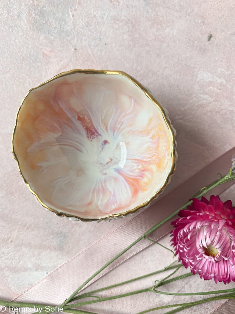 kleine Schmuckschale, kleine Schmuckschale, Porzellanschale, Schale in Pastellfarben, cremig von mirabella, Remix von Sofie,