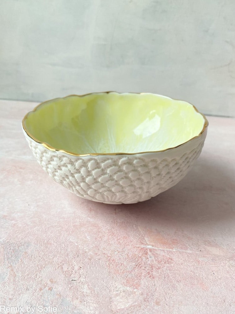 kleine Schmuckschale, kleine Schmuckschale, Porzellanschale, Schale in Pastellfarben, cremig von mirabella, Remix von Sofie,