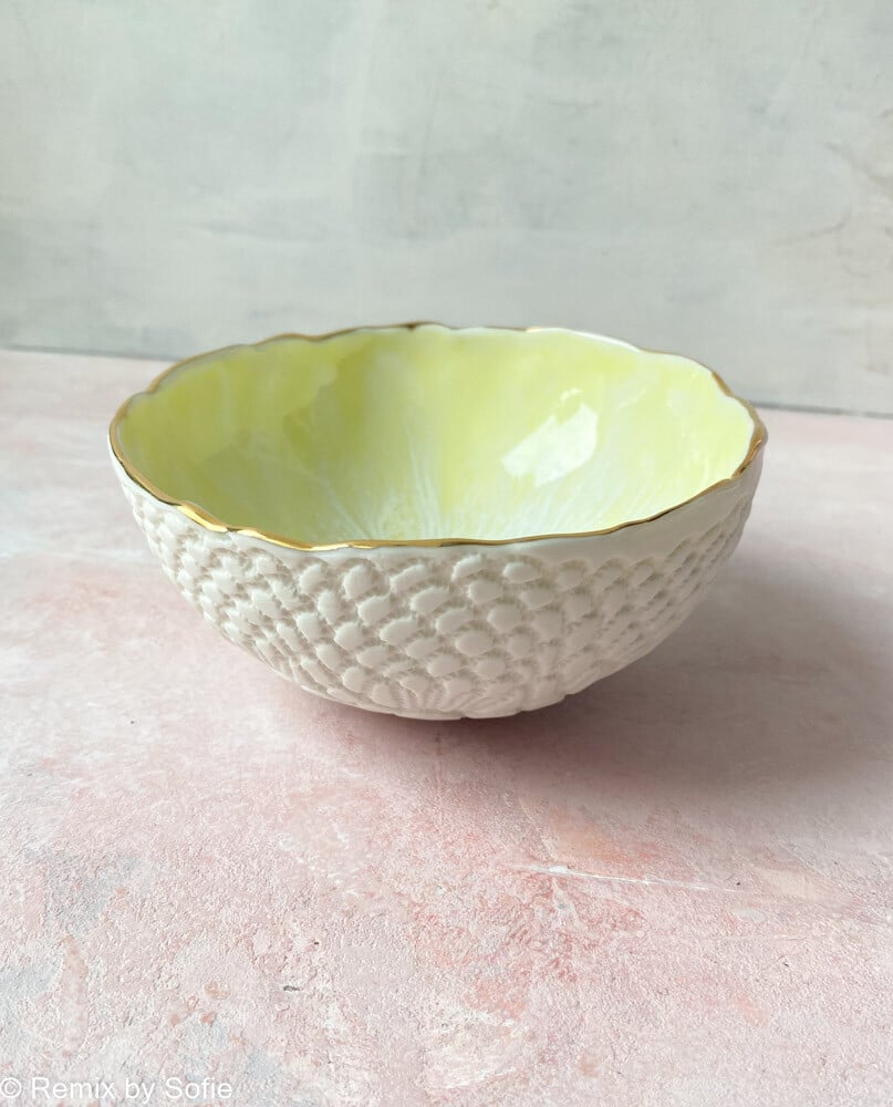 kleine Schmuckschale, kleine Schmuckschale, Porzellanschale, Schale in Pastellfarben, cremig von mirabella, Remix von Sofie,