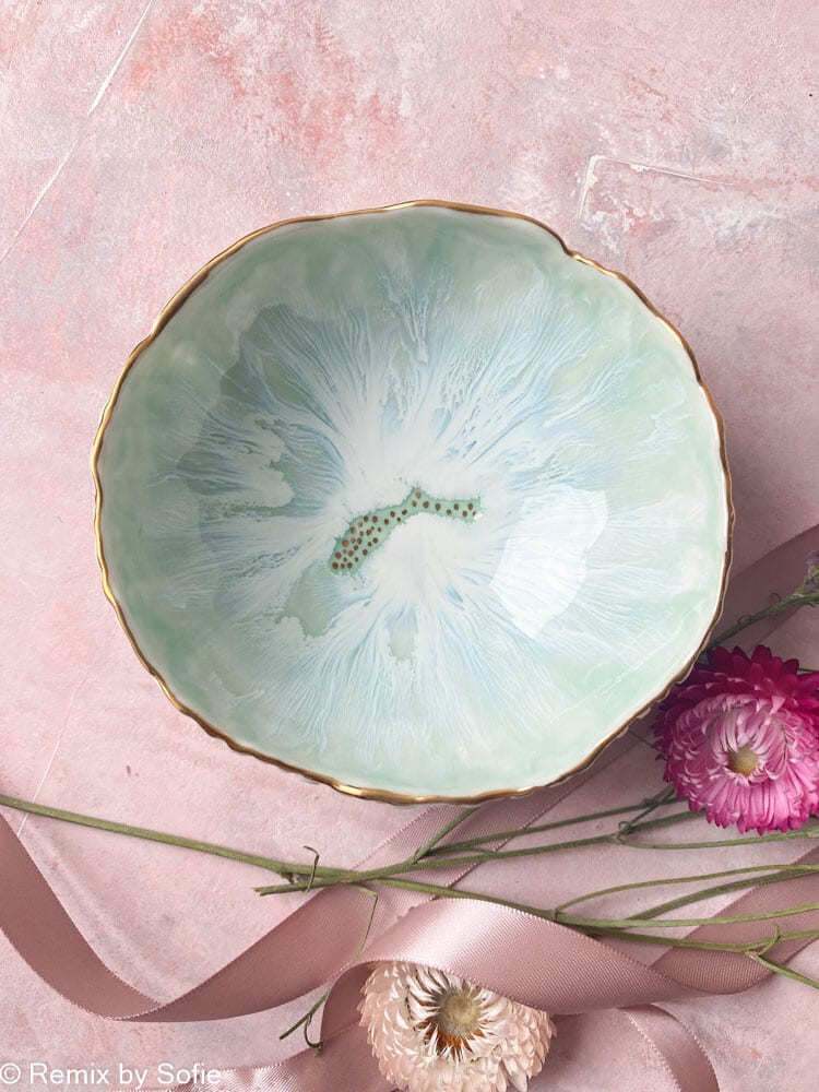 kleine Schmuckschale, kleine Schmuckschale, Porzellanschale, Schale in Pastellfarben, cremig von mirabella, Remix von Sofie,