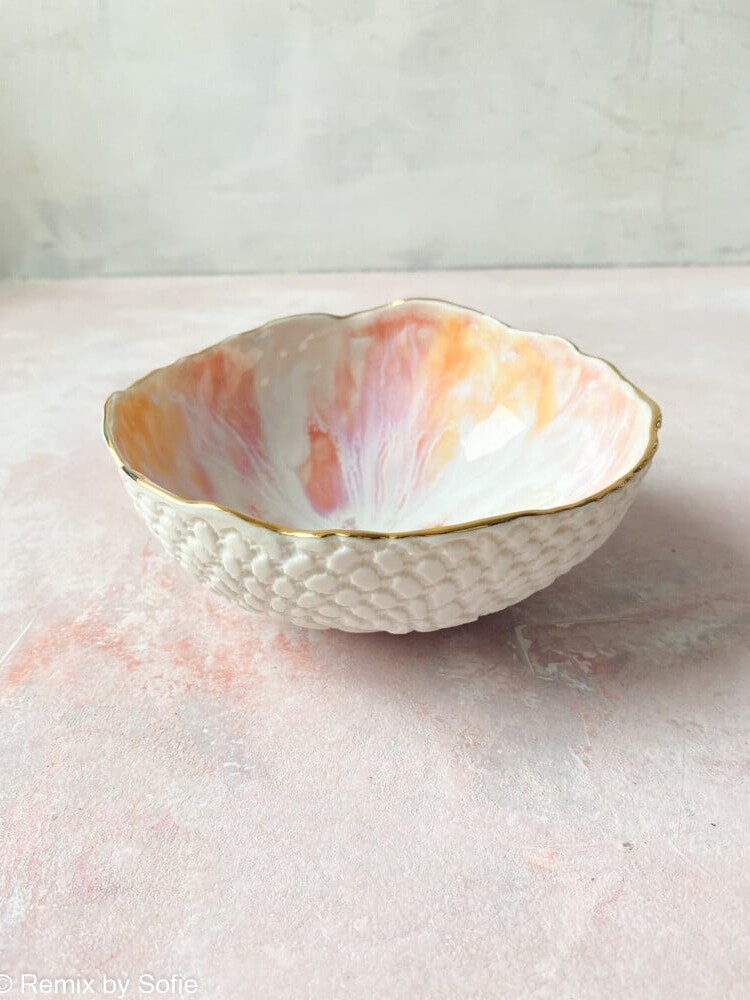 kleine Schmuckschale, kleine Schmuckschale, Porzellanschale, Schale in Pastellfarben, cremig von mirabella, Remix von Sofie,