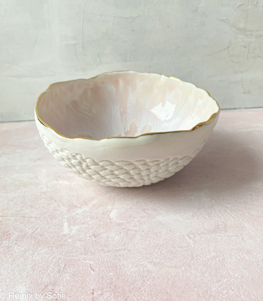 kleine Schmuckschale, kleine Schmuckschale, Porzellanschale, Schale in Pastellfarben, cremig von mirabella, Remix von Sofie,