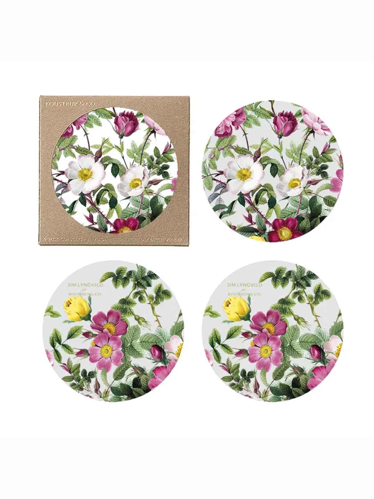 Kustrup & Untersetzer mit Blumen