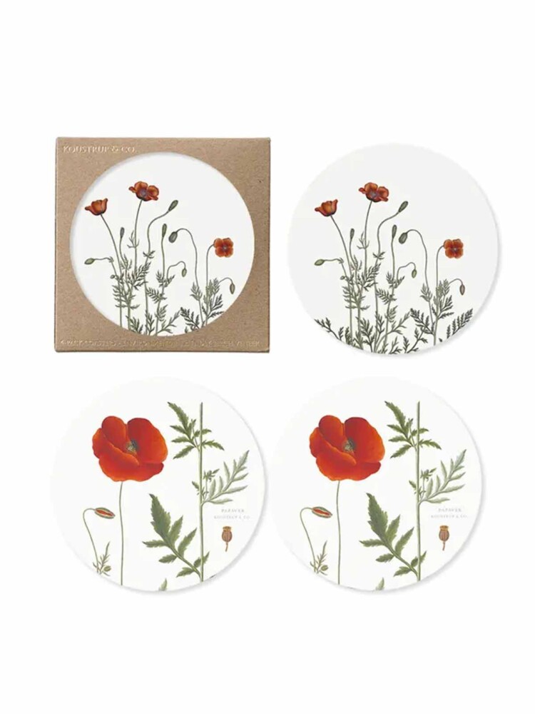 Kustrup & Untersetzer mit Mohn