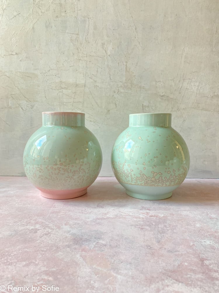 lena pedersen Keramik, Keramikvase, Keramik Blumentopf, Vase in Keramik, Vase in Porzellan, Vase in Farbstoffen, Kristallglasur, Vase in dunklem Ton, Remix von Sofie