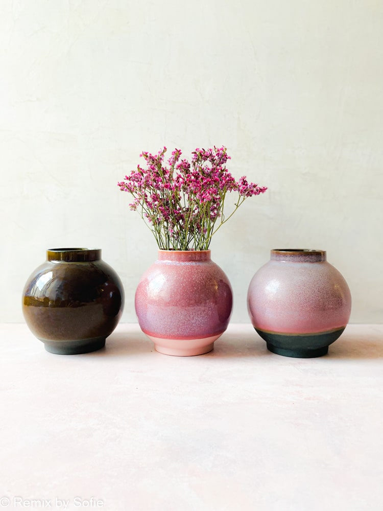 lena pedersen Keramik, Keramikvase, Keramik Blumentopf, Vase in Keramik, Vase in Porzellan, Vase in Farbstoffen, Kristallglasur, Vase in dunklem Ton, Remix von Sofie