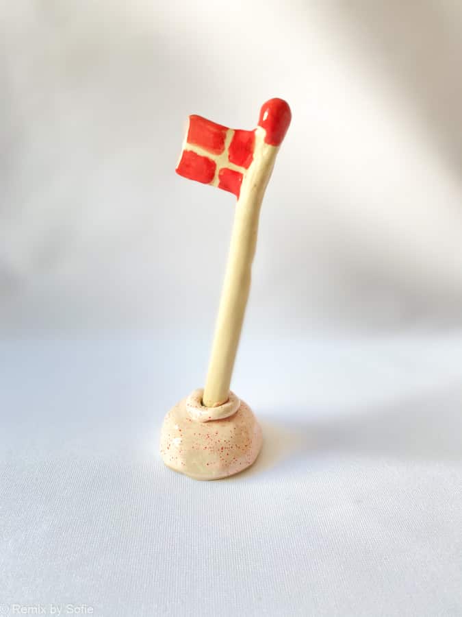 Keramikflagge, Flagge aus Ton, Geburtstagsflagge, Flagge mia lindbirk, Remix von sofie