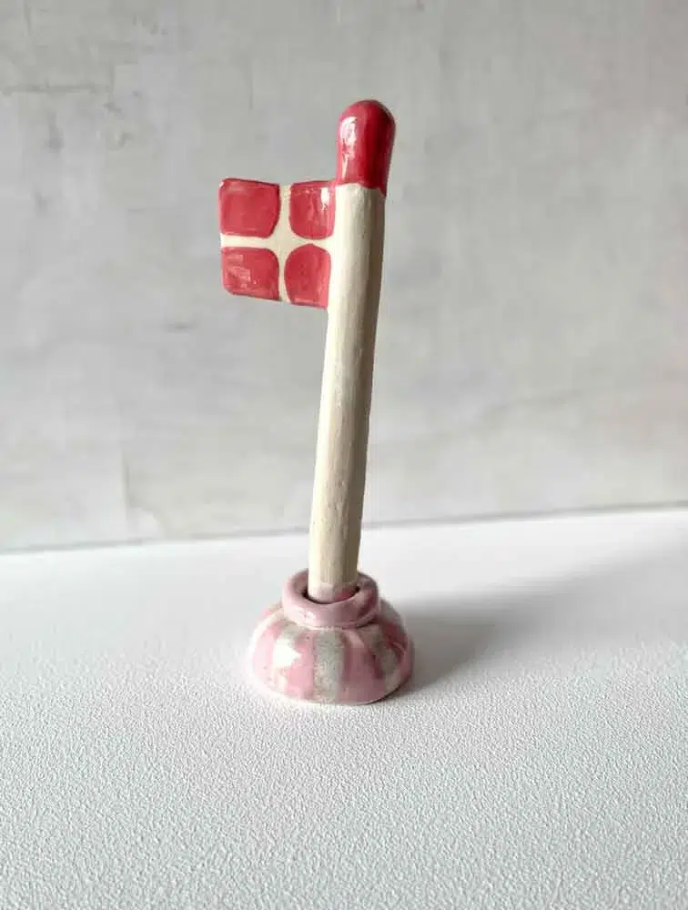 Keramik-Flaggen, Flaggen in Ton, dänische Flagge, bläuliche dänische Flagge, Keramik-Flagge, Geburtstagsflagge, Flagge mia Lindbirk, Remix von Sofie