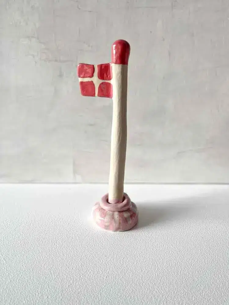 Keramik-Flaggen, Flaggen in Ton, dänische Flagge, bläuliche dänische Flagge, Keramik-Flagge, Geburtstagsflagge, Flagge mia Lindbirk, Remix von Sofie