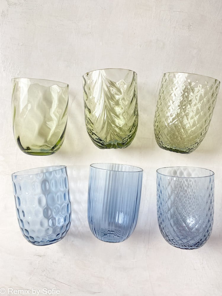 Mix & Matchglas, Mix & Matchglas, Anna von Lipaglas, Waweglas, Wirbelglas, Anna von Lipamix & Matchglas und Tumbler, Wirbelglas, Waweglas, Bambusglas, Straightglas und Tumbler, Olivenglas, Eisglas, Harlekinglas, Becher, Wasserglas, Trinkglas, Trinkglas, anna von lipa glass, Remix von sofie anna von lipa retailer, Borverkleidung, Glasmalerei, Glasmalerei, Trinkgläser, tschechisches Glas, Bohemianglas,
